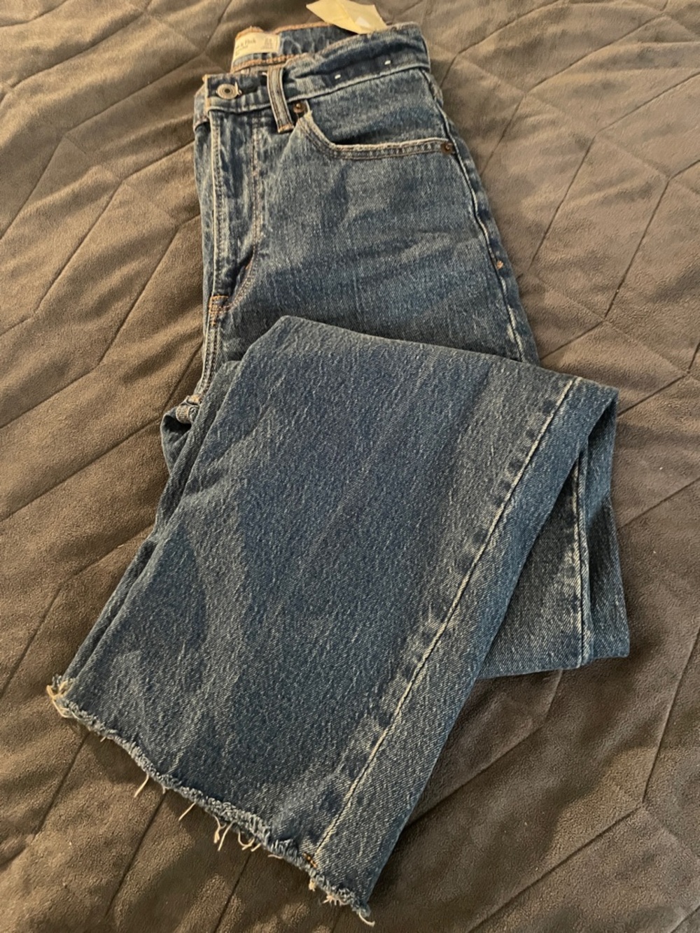 Classic Stright wide -Leg Denim Jeans - medium blue sz 24